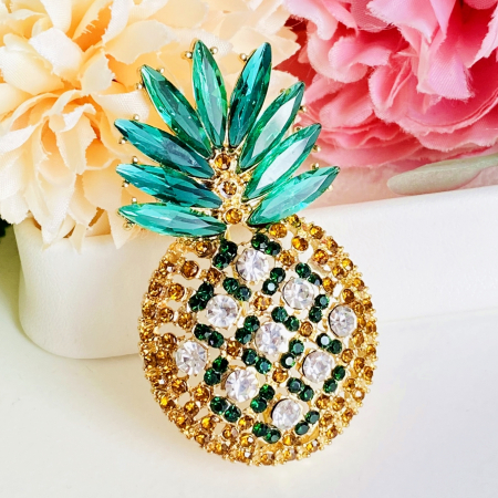 Brosa Ananas Cristale, Brosa Dama Femei
