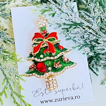 CRACIUN - Brosa Brad Craciun Funda, Brose Craciun, Brosa Statement, Brose Femei