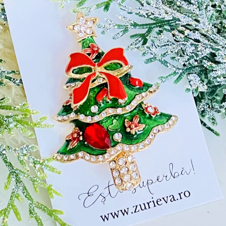 Brosa Brad Craciun Funda, Brose Craciun, Brosa Statement, Brose Femei [3]