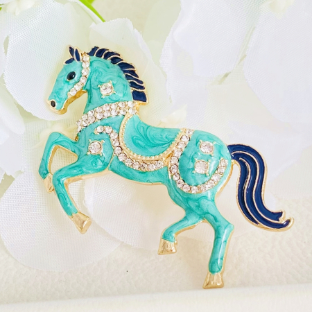 Brosa Cal Email Turcoaz, Brosa Dama Femei [1]