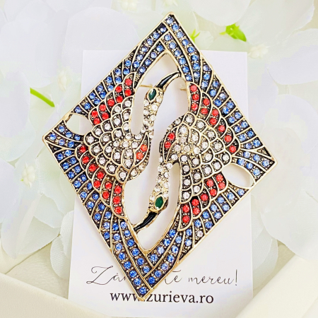 Brosa Romb Cocori Cristale, Brosa Dama Femei [4]