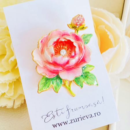Brosa Bujor cu Cristale, Brose Dama, Brose Flori [7]