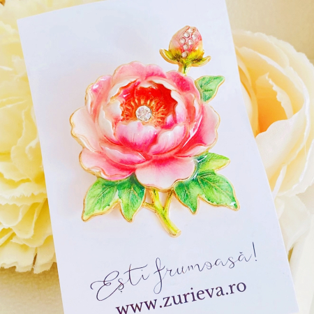 Brosa Bujor cu Cristale, Brose Dama, Brose Flori [4]