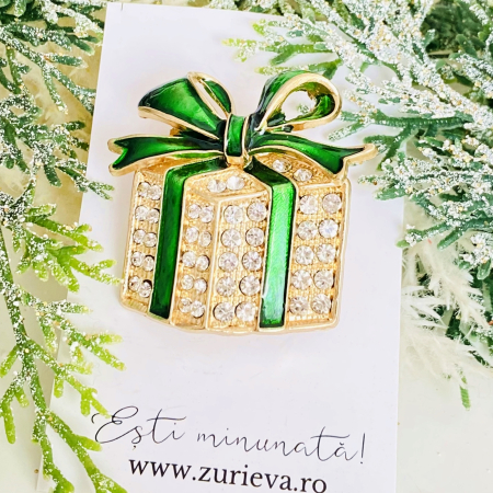 Brosa Cadou Craciun Verde, Brosa Statement, Brose Femei [5]