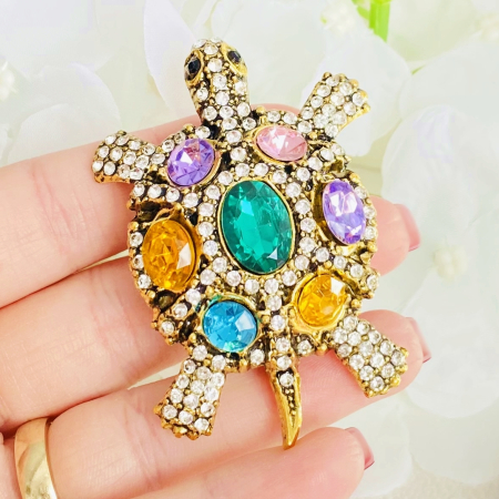 Brosa Broasca Testoasa Cristale, Brosa Dama Femei [1]