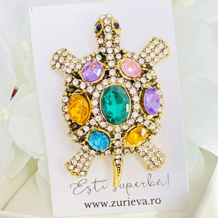 Brosa Broasca Testoasa Cristale, Brosa Dama Femei [5]