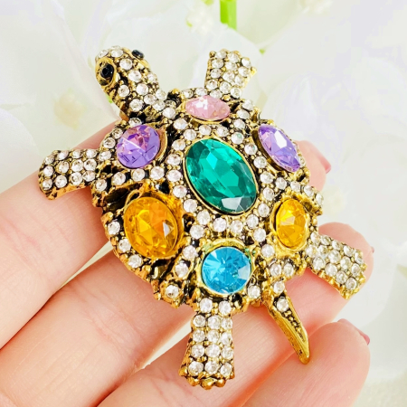 Brosa Broasca Testoasa Cristale, Brosa Dama Femei [4]