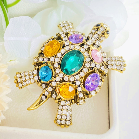 Brosa Broasca Testoasa Cristale, Brosa Dama Femei [2]