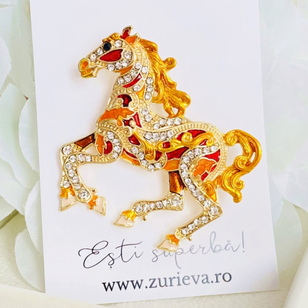 Brosa Cal Auriu, Brosa Dama Femei [4]