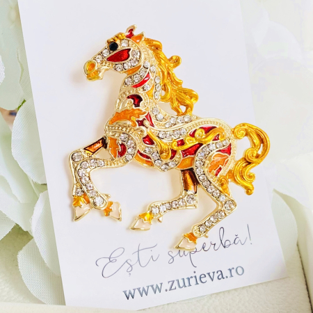 Brosa Cal Auriu, Brosa Dama Femei [7]