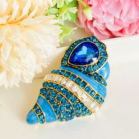 Brosa Scoica Cristale Albastre, Brosa Dama Femei [3]