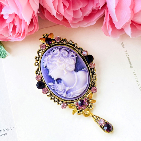 Brosa Camee Mov, Brosa Dama Femei [5]