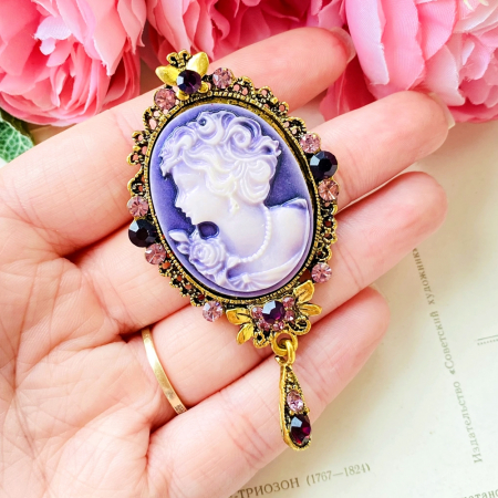 Brosa Camee Mov, Brosa Dama Femei [2]