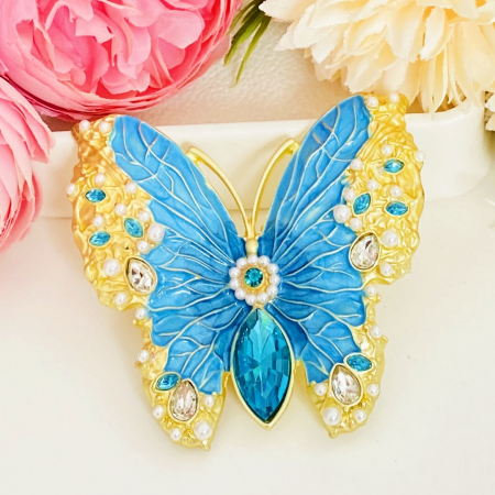 Brosa Fluture Albastru XL, Brosa Statement, Brose Femei