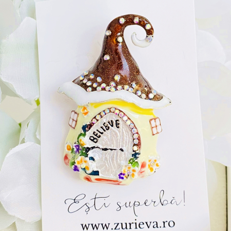 Brosa Casuta din Povesti, Brosa Statement Dama Femei [7]