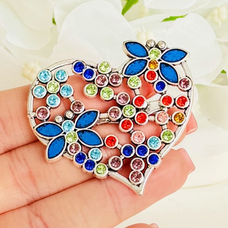 Brosa Inima Multicolora, Brosa Statement, Brose Femei [0]