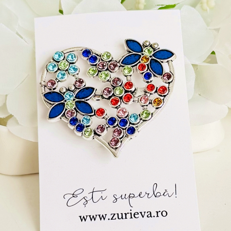Brosa Inima Multicolora, Brosa Statement, Brose Femei [4]
