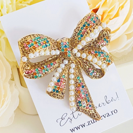Brosa Funda Cristale Colorate & Perle, Brose Dama, Brose Mari Elegante [7]