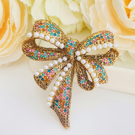 Brosa Funda Cristale Colorate & Perle, Brose Dama, Brose Mari Elegante [1]