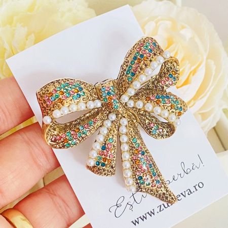 Brosa Funda Cristale Colorate & Perle, Brose Dama, Brose Mari Elegante [8]
