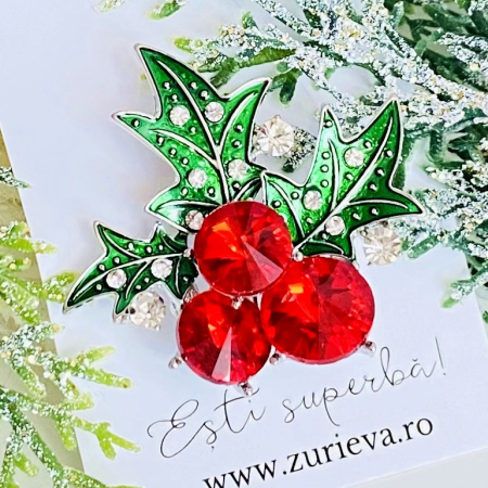 Brosa Craciunita Argintie, Brose Craciun, Brosa Statement, Brose Femei [3]