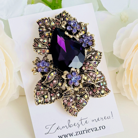 BROSE - Brosa Statement Cristale Mov, Brosa Dama Femei