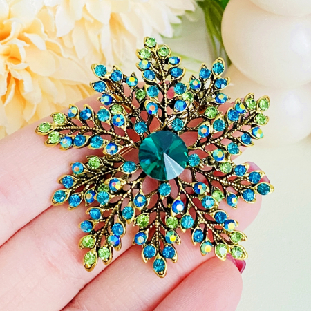 BROSE - Brosa Statement Cristale Verde Smarald, Brosa Dama Femei