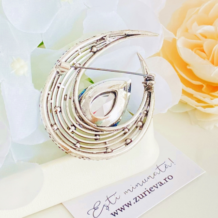 Brosa Argintie & Cristale Albastre, Brose Dama, Brose Elegante [6]