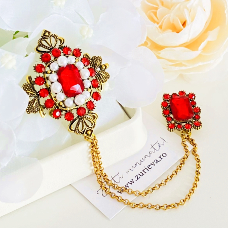 Brosa Dubla Rosie, Brose Dama, Brose Elegante [5]