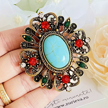 Brosa Eleganta Rosu Verde, Brose Dama, Brose Elegante [7]