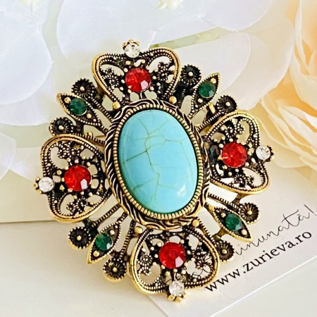 Brosa Eleganta Rosu Verde, Brose Dama, Brose Elegante [2]