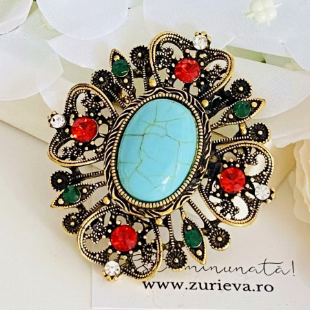 Brosa Eleganta Rosu Verde, Brose Dama, Brose Elegante [1]