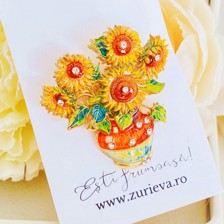 Brosa Vaza Floarea Soarelui, Brose Dama, Brose Flori [5]