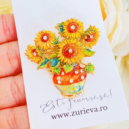 Brosa Vaza Floarea Soarelui, Brose Dama, Brose Flori [2]