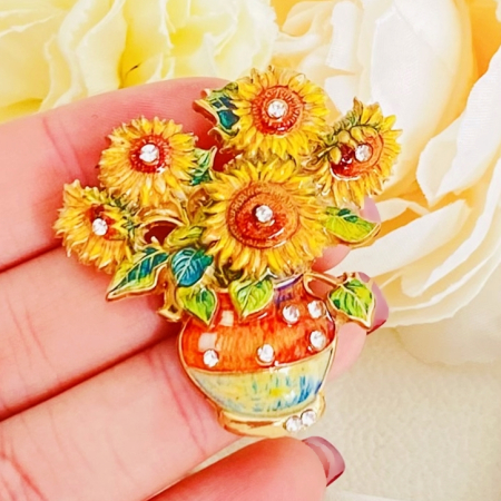 Brosa Vaza Floarea Soarelui, Brose Dama, Brose Flori [1]