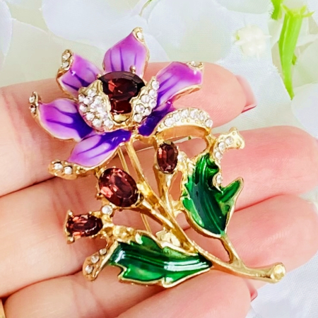 Brosa Floare Mov, Brosa Dama Femei [1]
