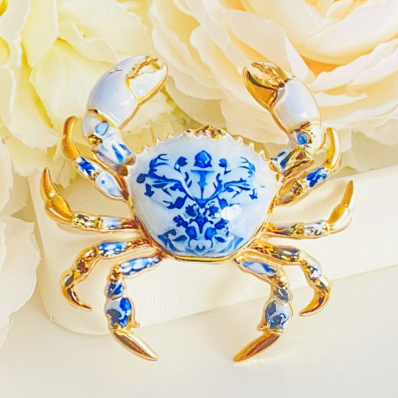 Brosa Crab Alb Albastru, Brose Dama, Brose Mari Elegante [1]