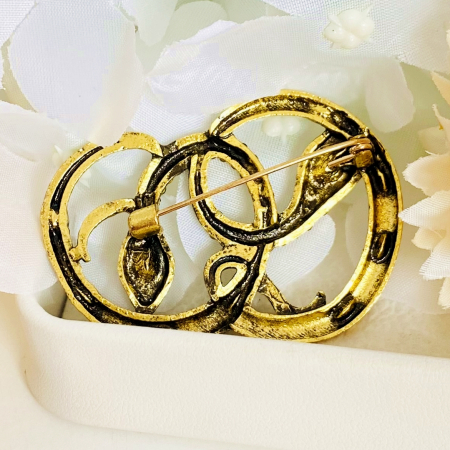 Brosa Serpi Cristale Verzi, Brosa Dama Femei [7]