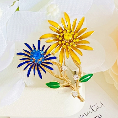 BROSE - Brosa Floare Galbena & Albastra, Brose Dama, Brose Elegante