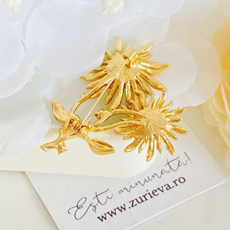 Brosa Floare Galbena & Albastra, Brose Dama, Brose Elegante [6]