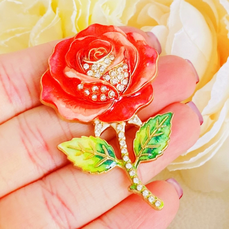 Brosa Trandafir cu Cristale, Brose Dama, Brose Flori [4]