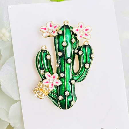 Brosa Cactus cu Flori, Brosa Dama Femei [6]