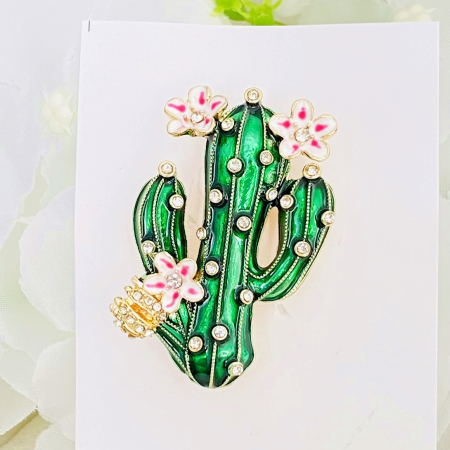 Brosa Cactus cu Flori, Brosa Dama Femei [8]