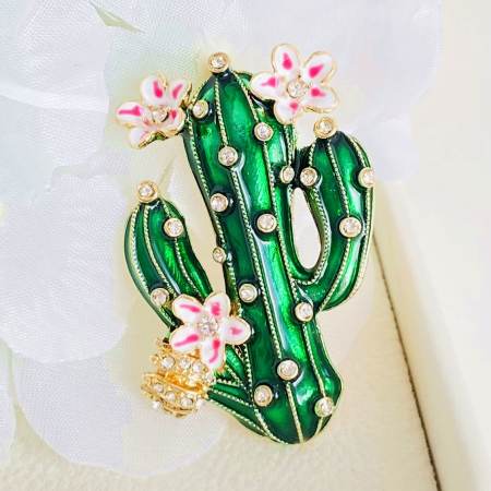 Brosa Cactus cu Flori, Brosa Dama Femei [2]