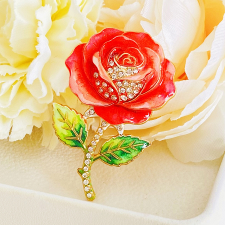 Brosa Trandafir cu Cristale, Brose Dama, Brose Flori [2]