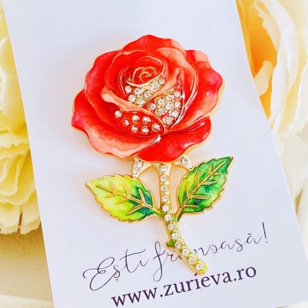 BROSE - Brosa Trandafir cu Cristale, Brose Dama, Brose Flori
