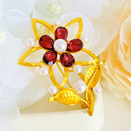 Brosa Floare Auriu Mat, Brose Dama, Brose Elegante [2]