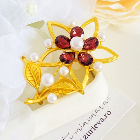 Brosa Floare Auriu Mat, Brose Dama, Brose Elegante [6]