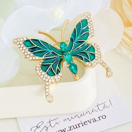 Brosa Fluturas Verde, Brose Dama, Brose Elegante [1]