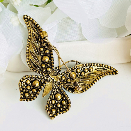 Brosa Fluture Albastru Inchis, Brosa Dama Femei, Brose Statement [7]